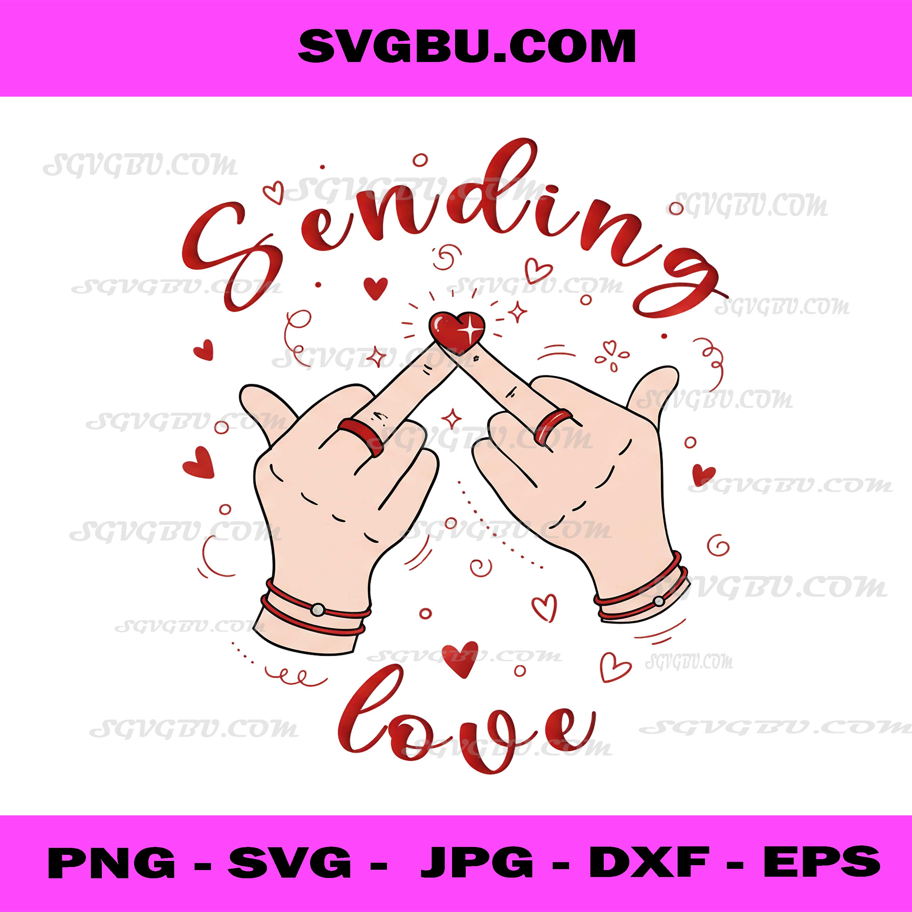 Sending Love Finger Heart Valentine PNG, Valentine Finger Heart PNG