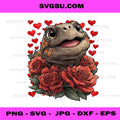 Cute Turtle with Red Roses Hearts Valentine’s Day Animal PNG
