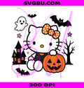 Cute Cat Halloween PNG, Pumpkin Ghost Bat PNG, Spooky Kitty PNG