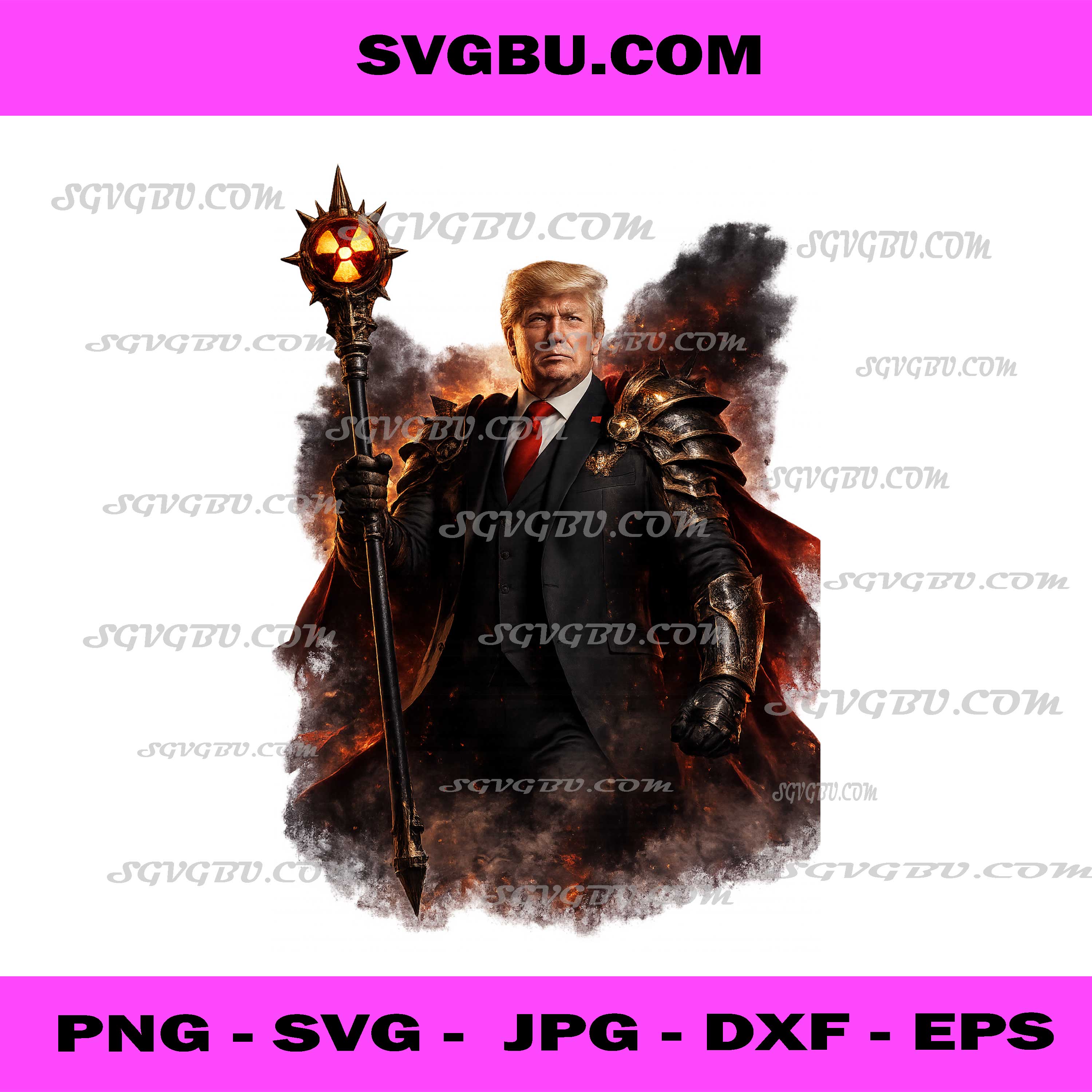 Nuclear Warrior President Battle Armor PNG, Epic Political Art PNG