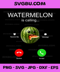 Niche Fruits PNG, Funny Watermelon is Calling Brainrot PNG