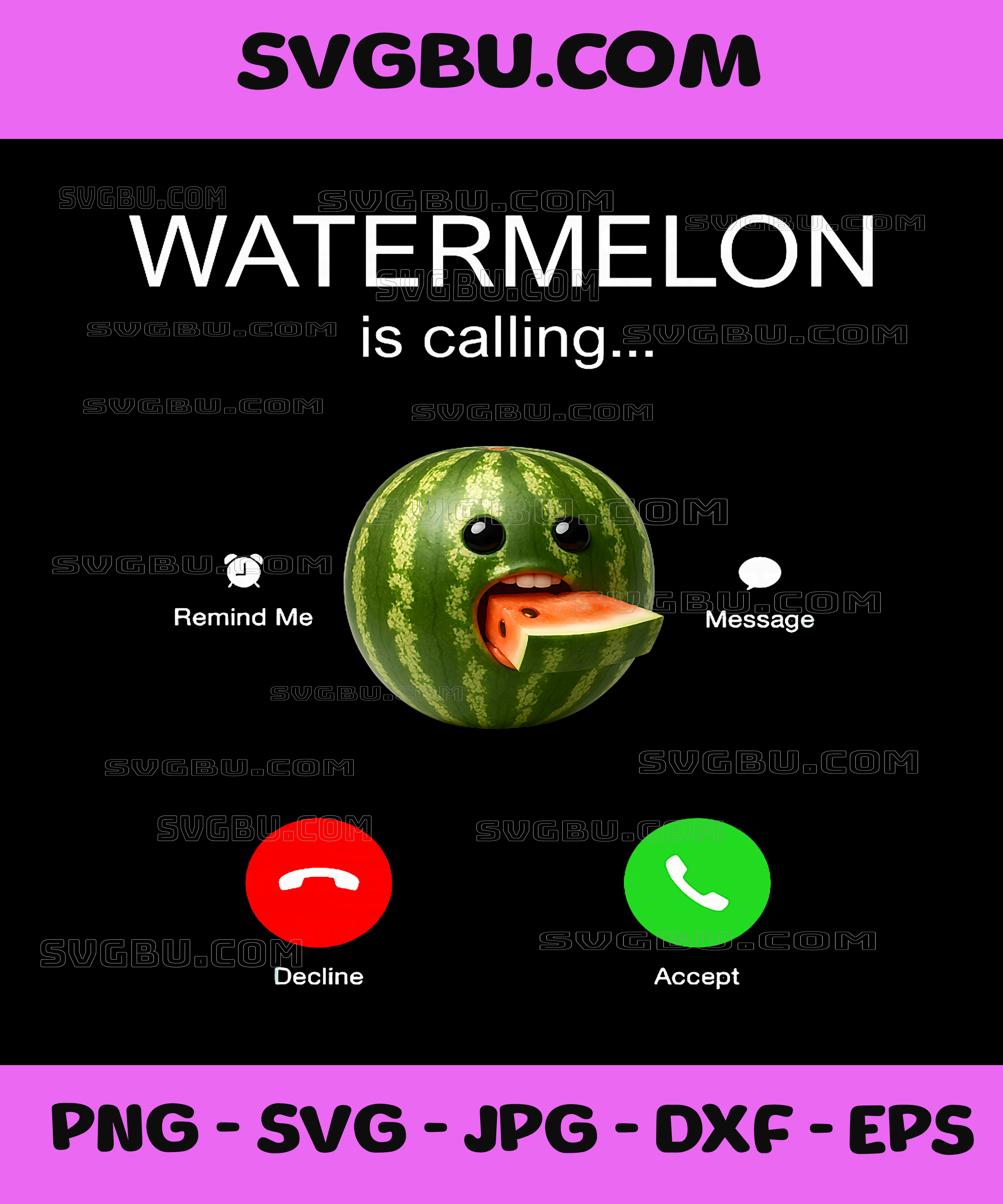 Niche Fruits PNG, Funny Watermelon is Calling Brainrot PNG