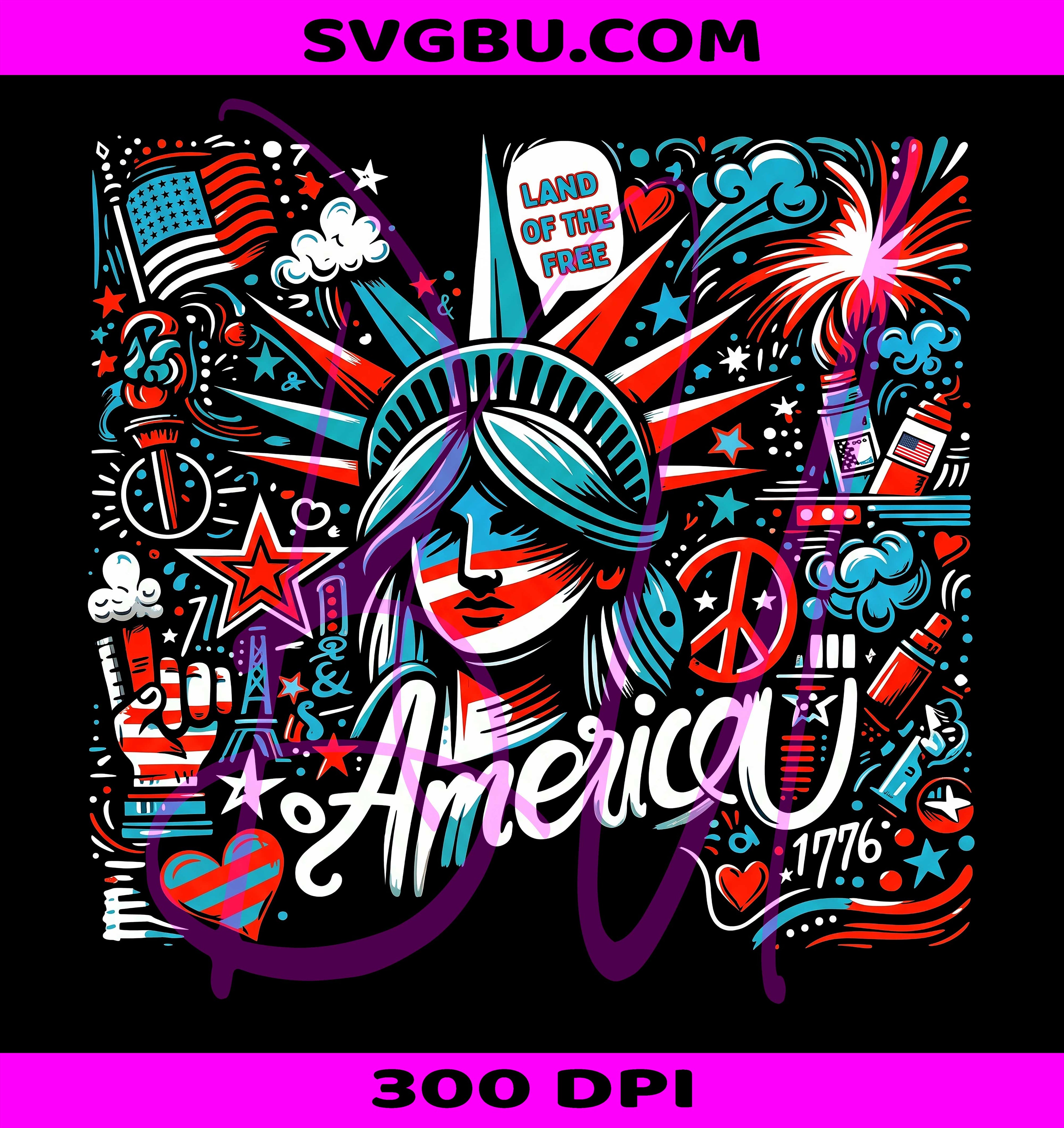 4th Of July Statue Of Liberty PNG, Graffiti America PNG, Land Of The Free PNG