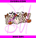 Retro Spooky White Dots PNG, Preppy Halloween Ghost PNG, Varsity Ghost PNG