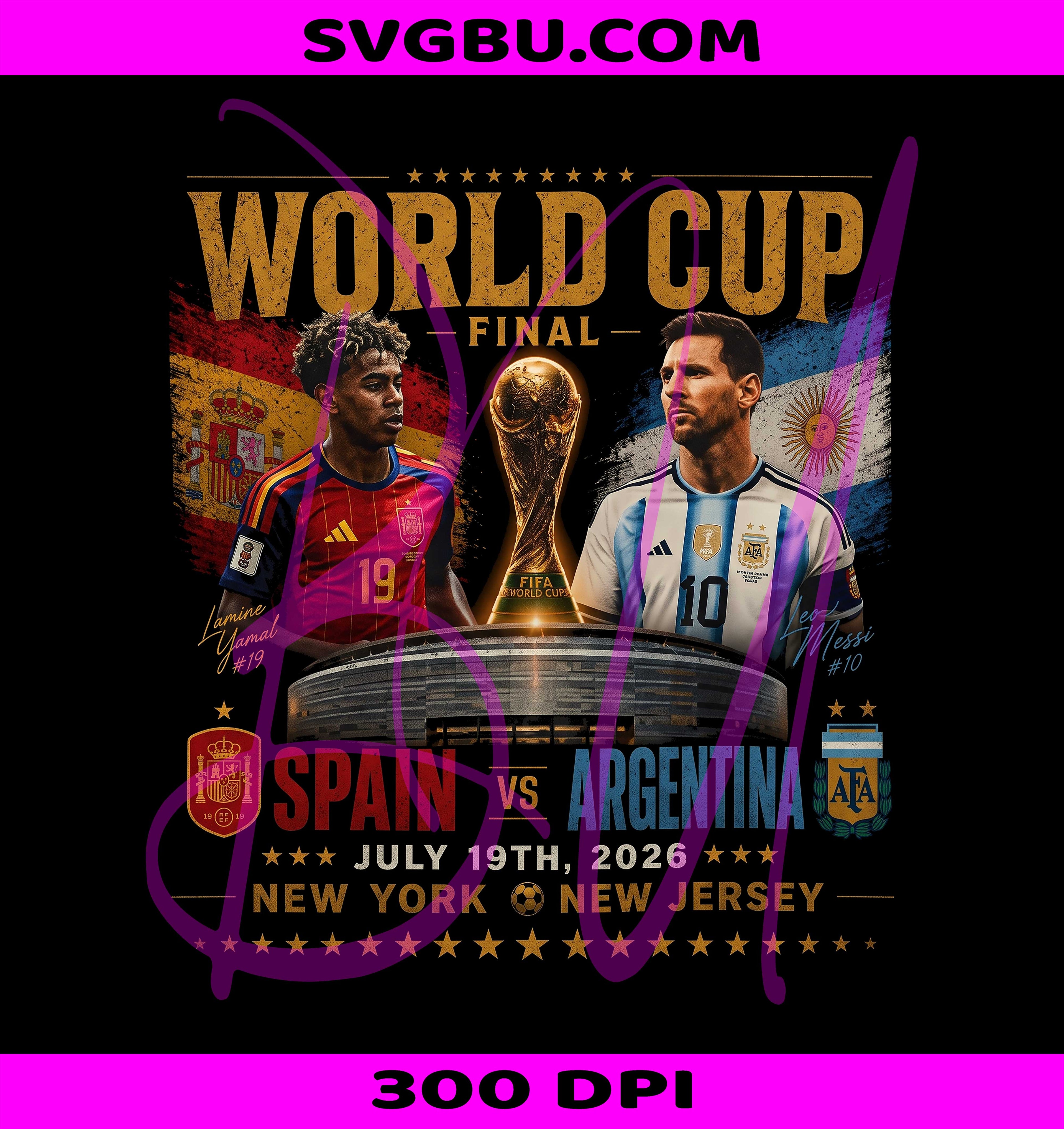 Spain vs Argentina 2026 PNG, World Cup Final PNG, Soccer Commemorative PNG