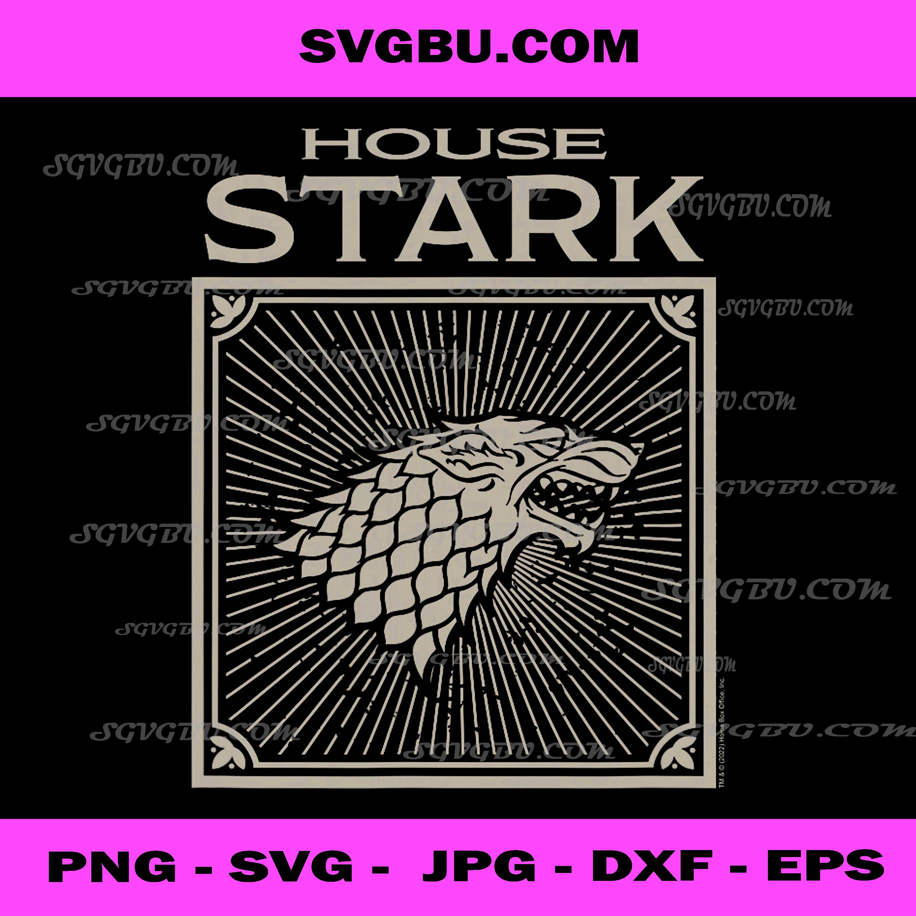 GOT House Stark Direwolf Banner Icon Fantasy PNG Design
