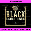 Black Excellence, Gold Crown, Black History Month PNG