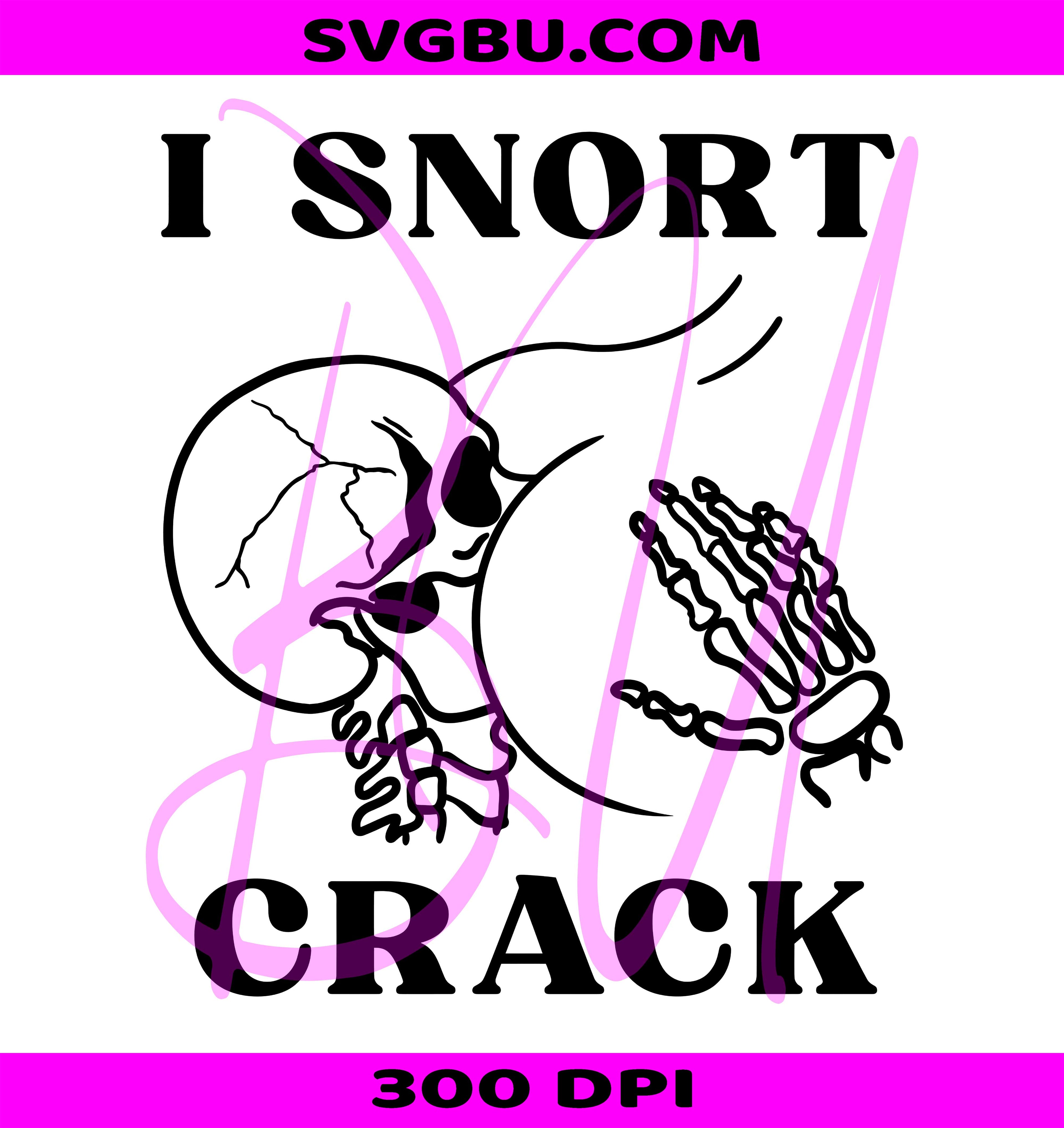 I Snort Crack PNG, Dark Humor Skull PNG, Gothic Skull PNG