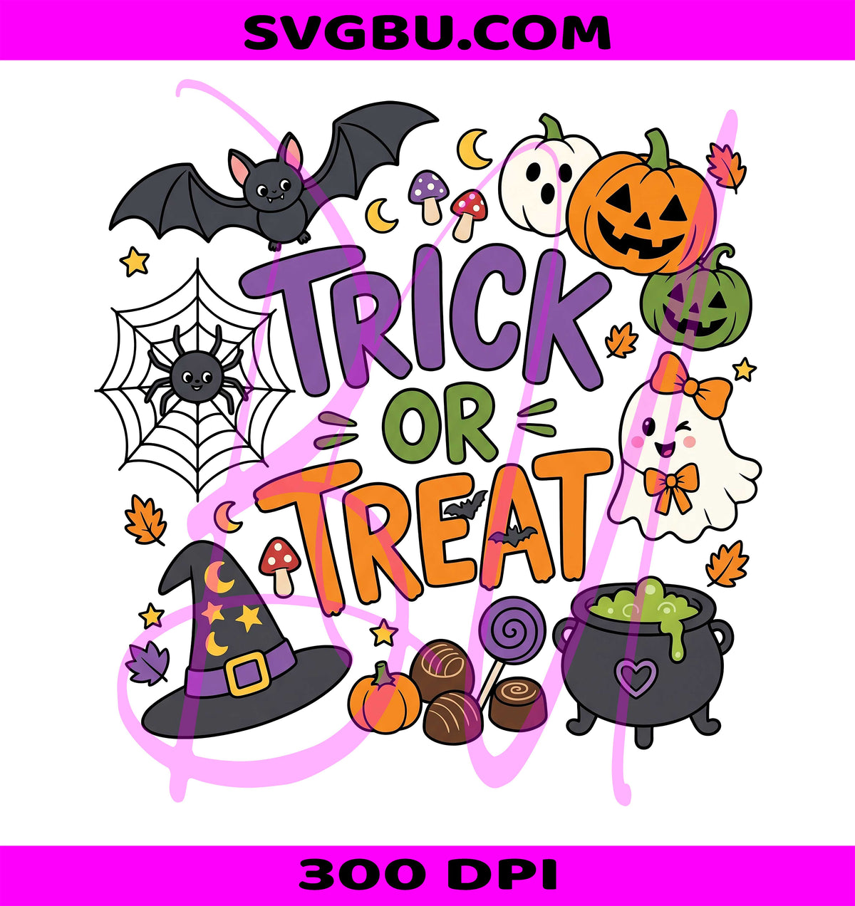 Trick Or Treat PNG, Cute Halloween PNG, Ghost Pumpkin PNG