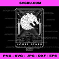 GOT House Stark Direwolf Tarot Card Fantasy PNG Illustration

