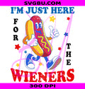 Here For The Wieners PNG, Funny Hot Dog PNG, Patriotic Hot Dog PNG
