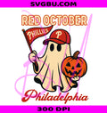 Red October Phillies PNG, Halloween Ghost PNG, Baseball Pumpkin PNG