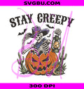 Stay Creepy PNG, Skeleton Cowboy PNG, Western Jack O Lantern PNG