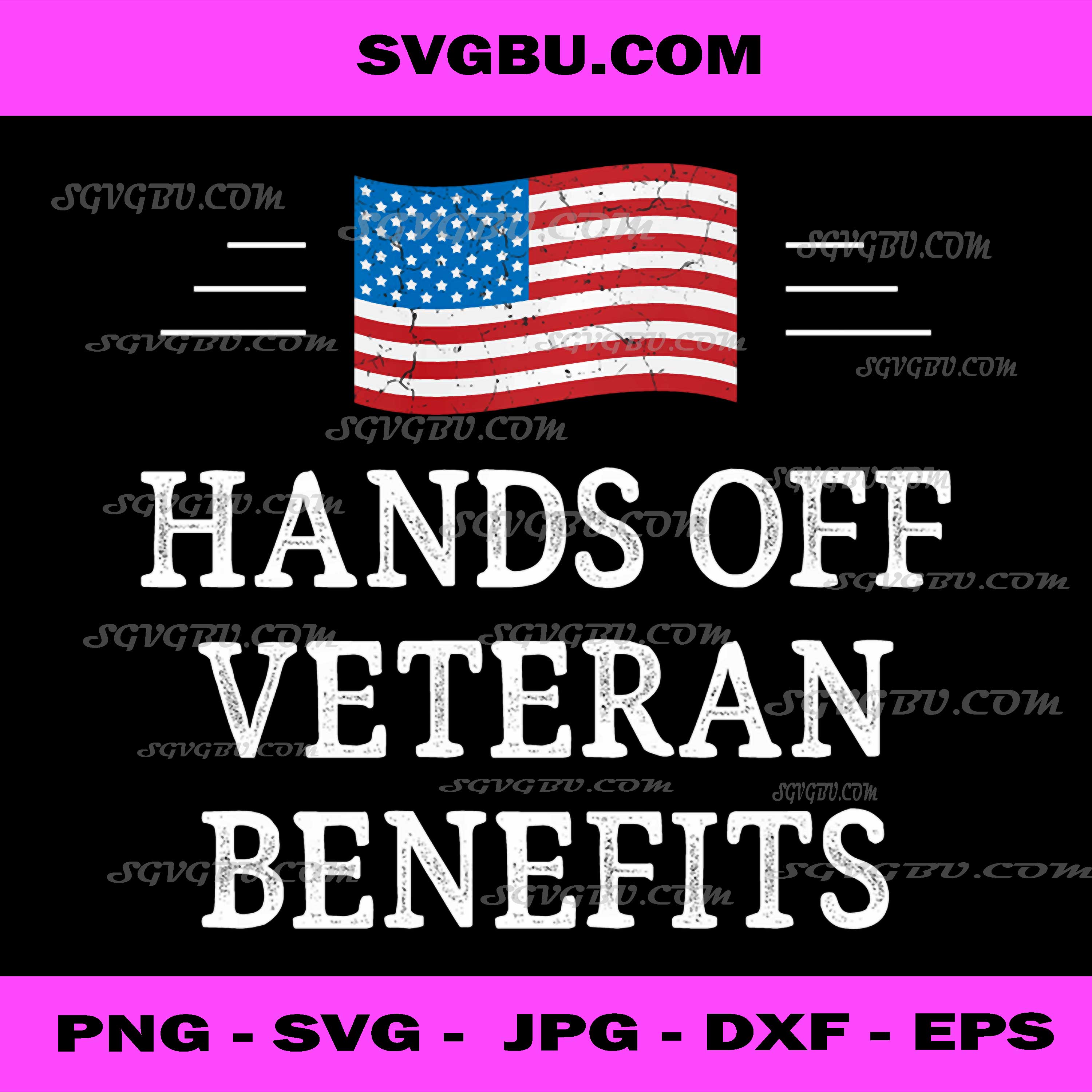 Hands Off Veteran Benefits Vintage Style PNG, Political Satire Graphic Design