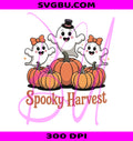 Spooky Harvest PNG, Ghost Pumpkin PNG, Fall Halloween PNG