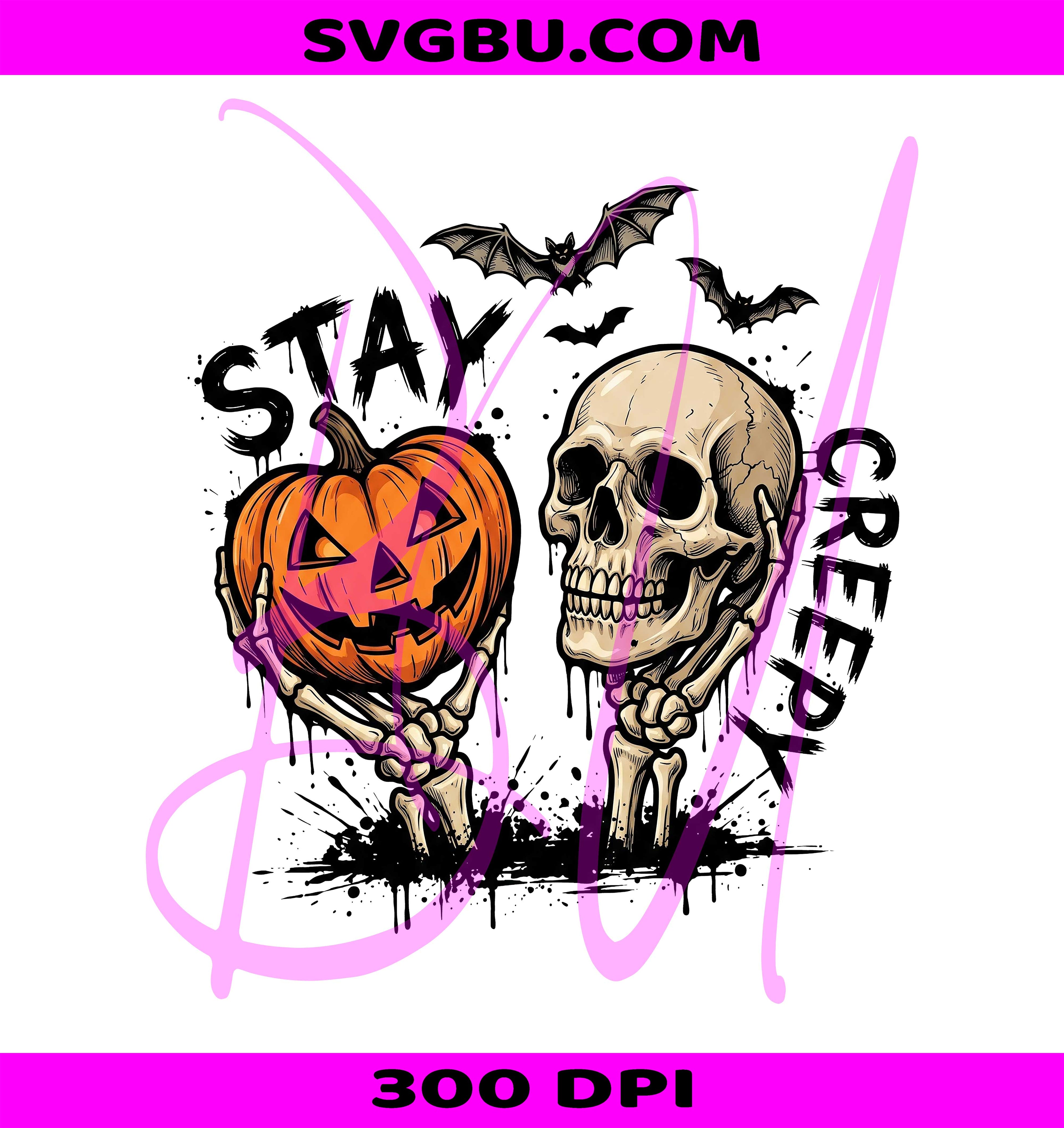 Stay Creepy PNG, Retro Skeleton Hand PNG, Dripping Spooky PNG