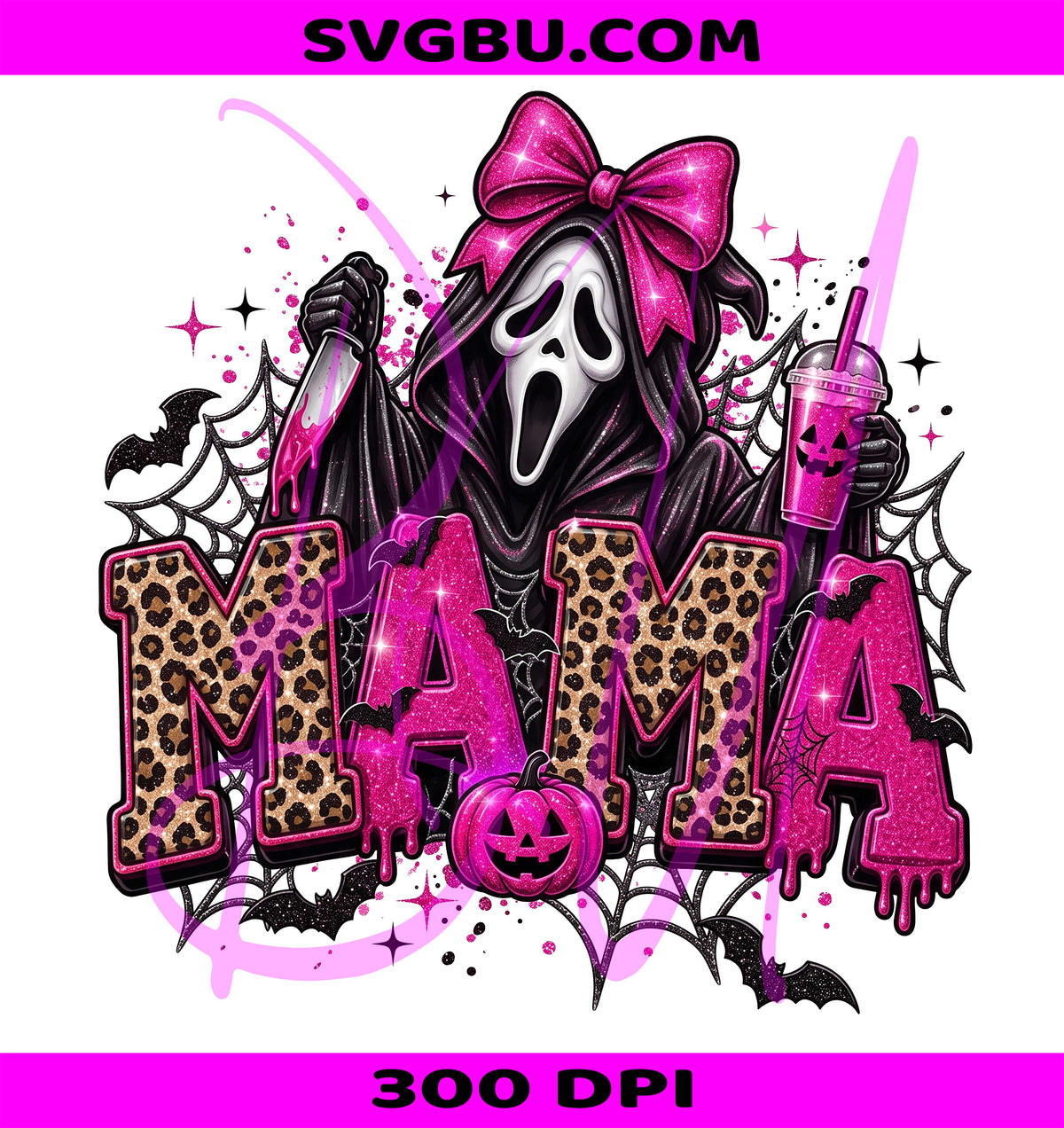 Mama Halloween Horror PNG, Spooky Mama Ghost PNG, Retro Horror PNG