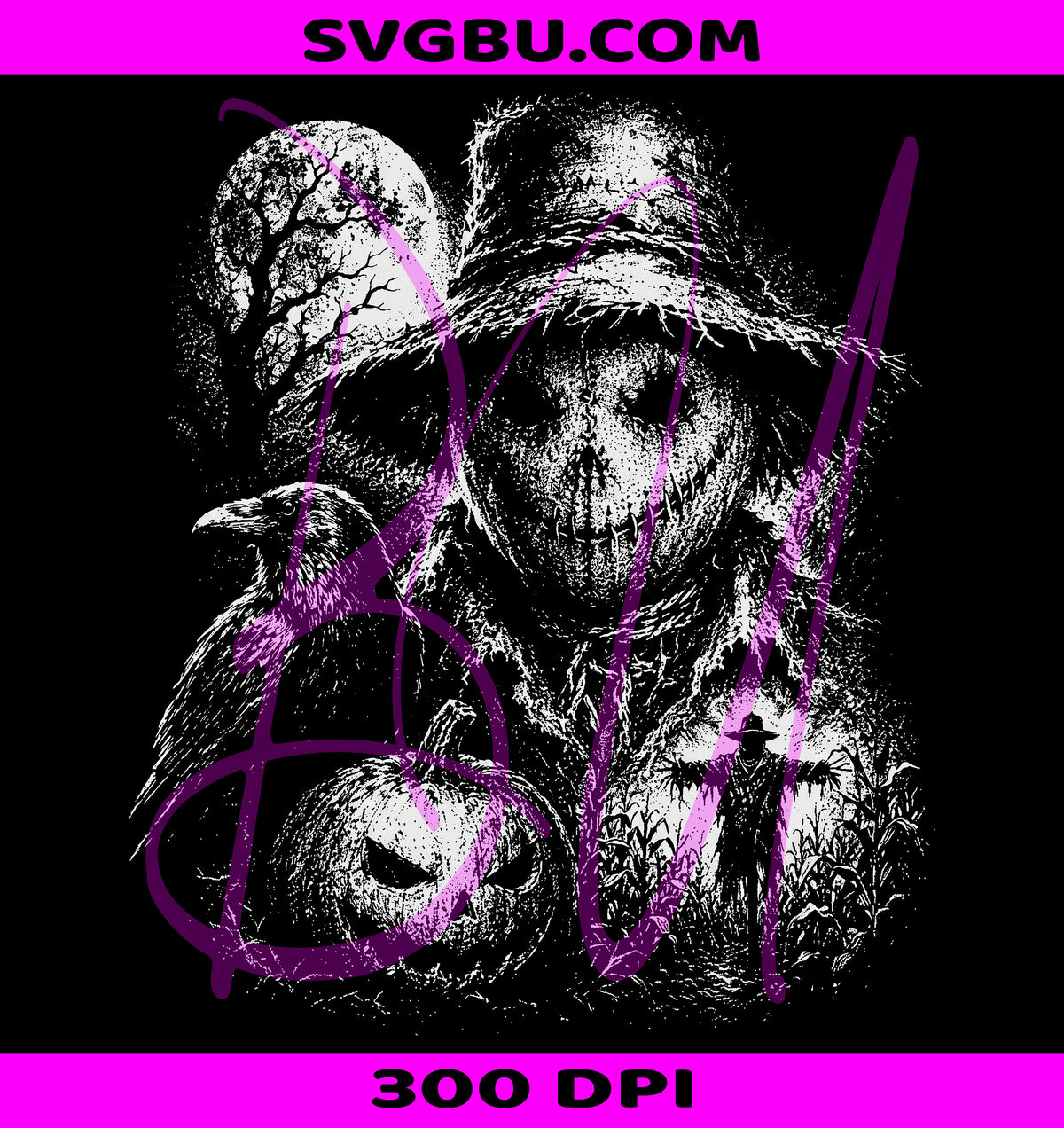Vintage Scarecrow PNG, Spooky Gothic Crow PNG, Creepy Pumpkin PNG