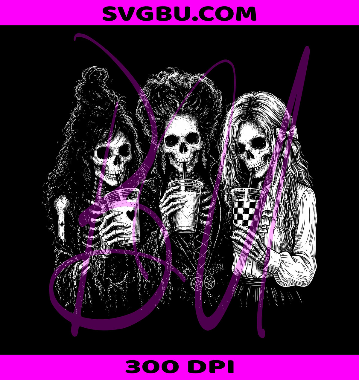 Witches Halloween PNG, Iced Coffee PNG, Scary Halloween 2026 PNG