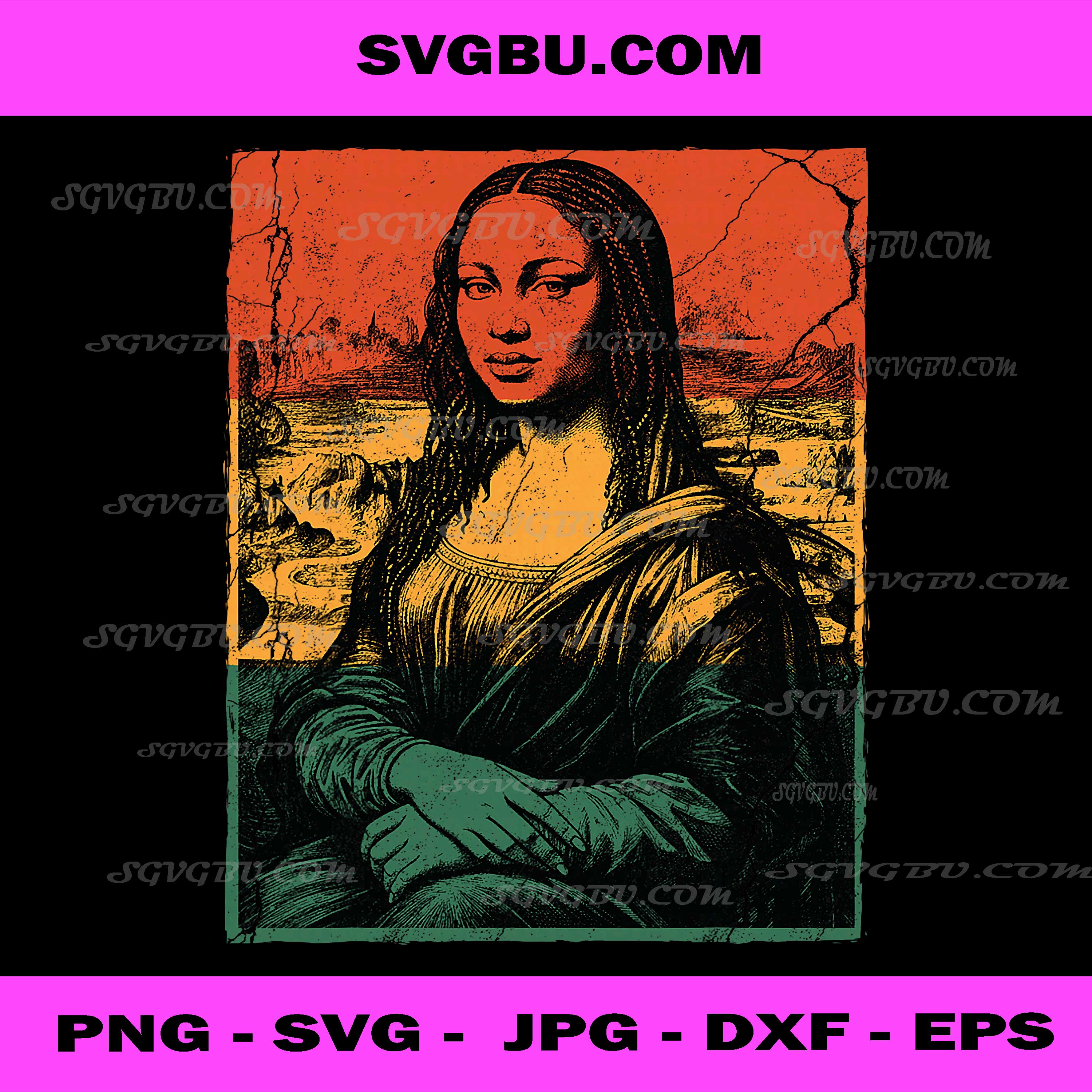 Black History Mona Lisa PNG, Afro Woman American African Queen PNG