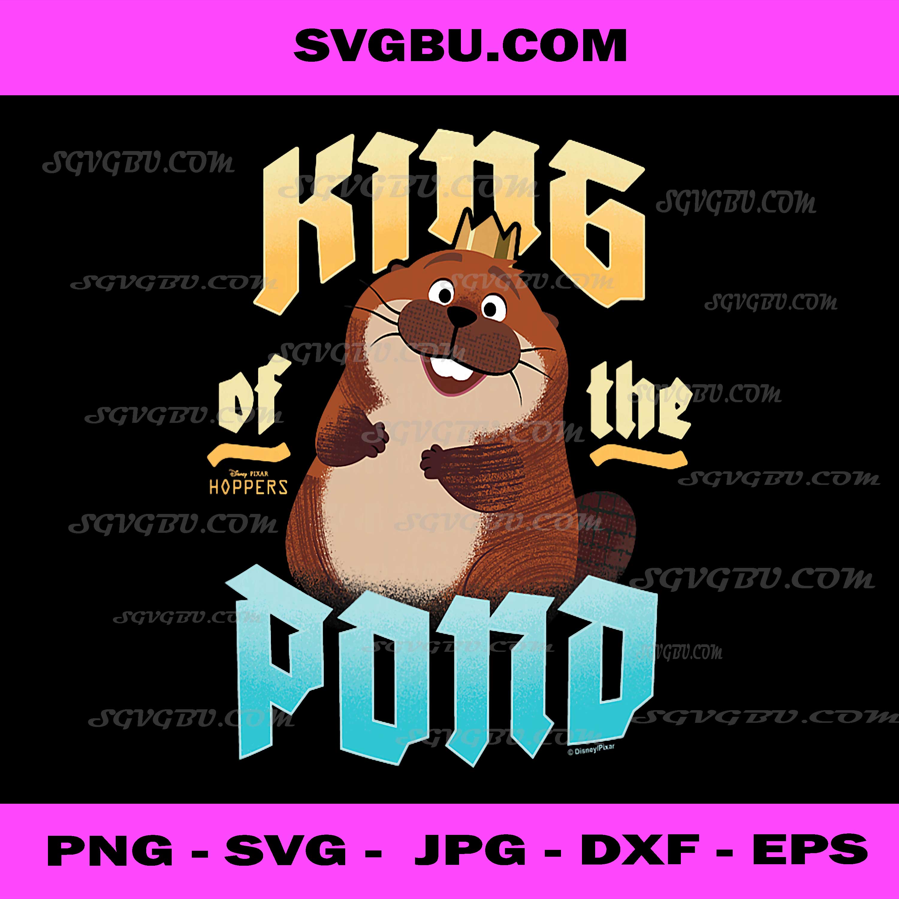 King Of The Pond PNG, Hoppers Beaver PNG, Cute Animal Crown PNG
