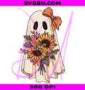 Sunflower Ghost PNG, Girly Fall Ghost PNG, Floral Ghost PNG