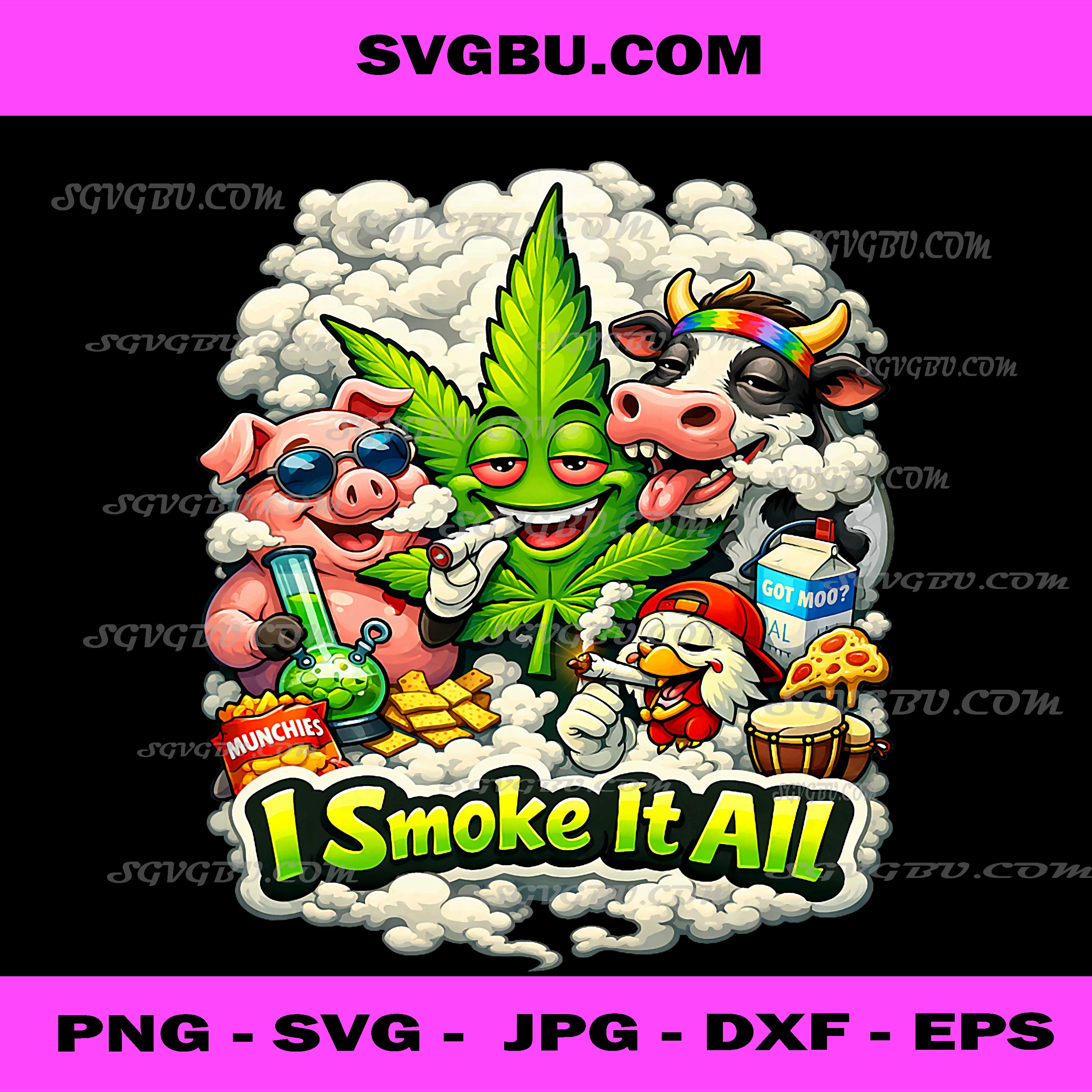 I Smoke It All Funny BBQ PNG, Grill Humor Graphic Design