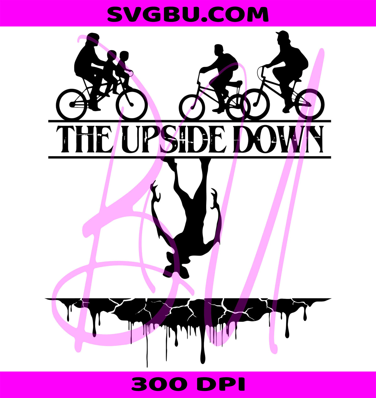 Upside Down Silhouette Sunset PNG, 80s Horror TV Show PNG, Fan Art PNG