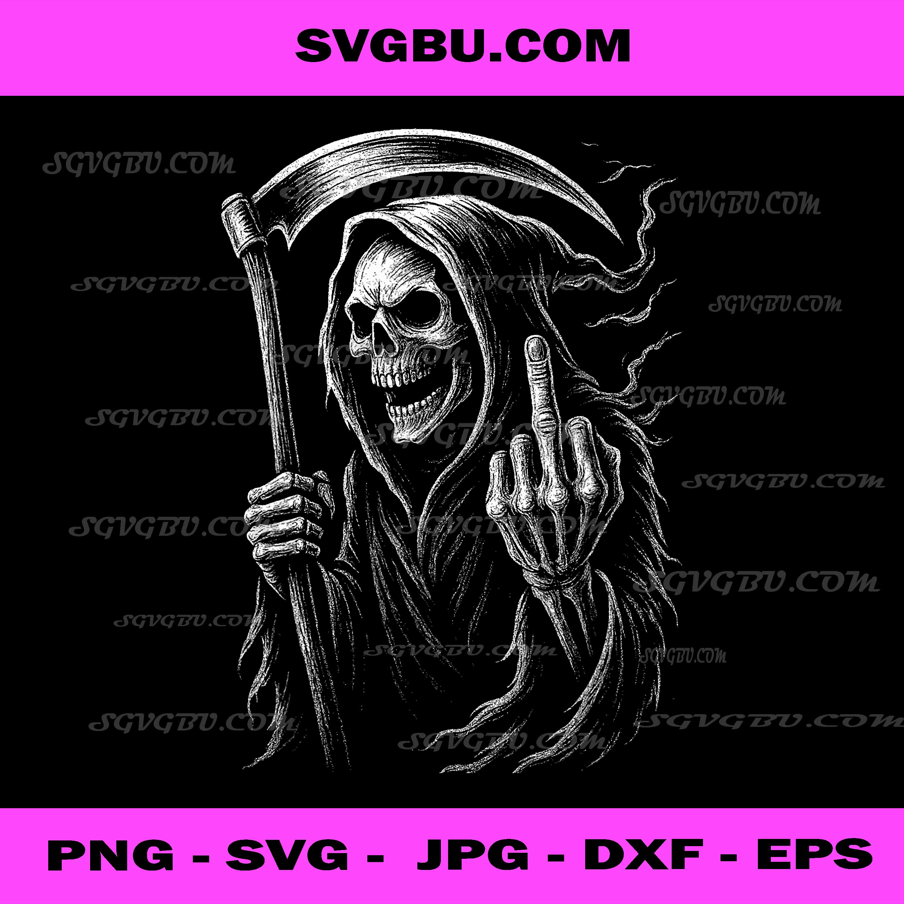 Grim Reaper Middle Finger PNG, Angel of Death Ghost Horror Dark PNG