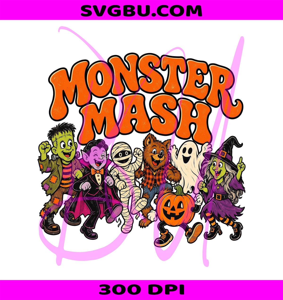 Monster Mash PNG, Retro Halloween PNG, Vintage Monsters PNG