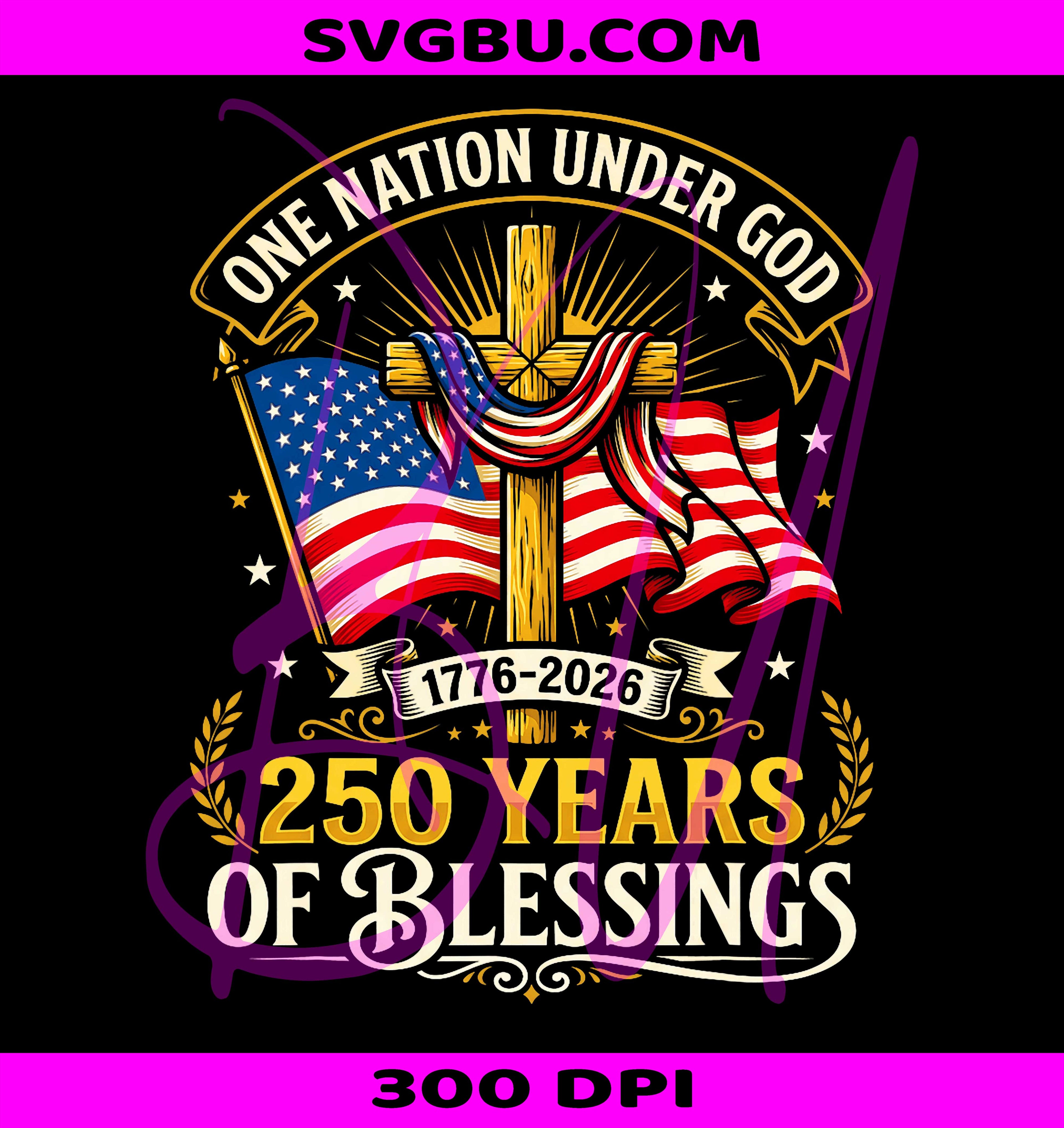USA Flag 250th Anniversary PNG, Christian Patriotic God Freedom PNG