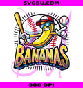 Let's Go Bananas PNG, Baseball Banana PNG, Game Day Banana PNG