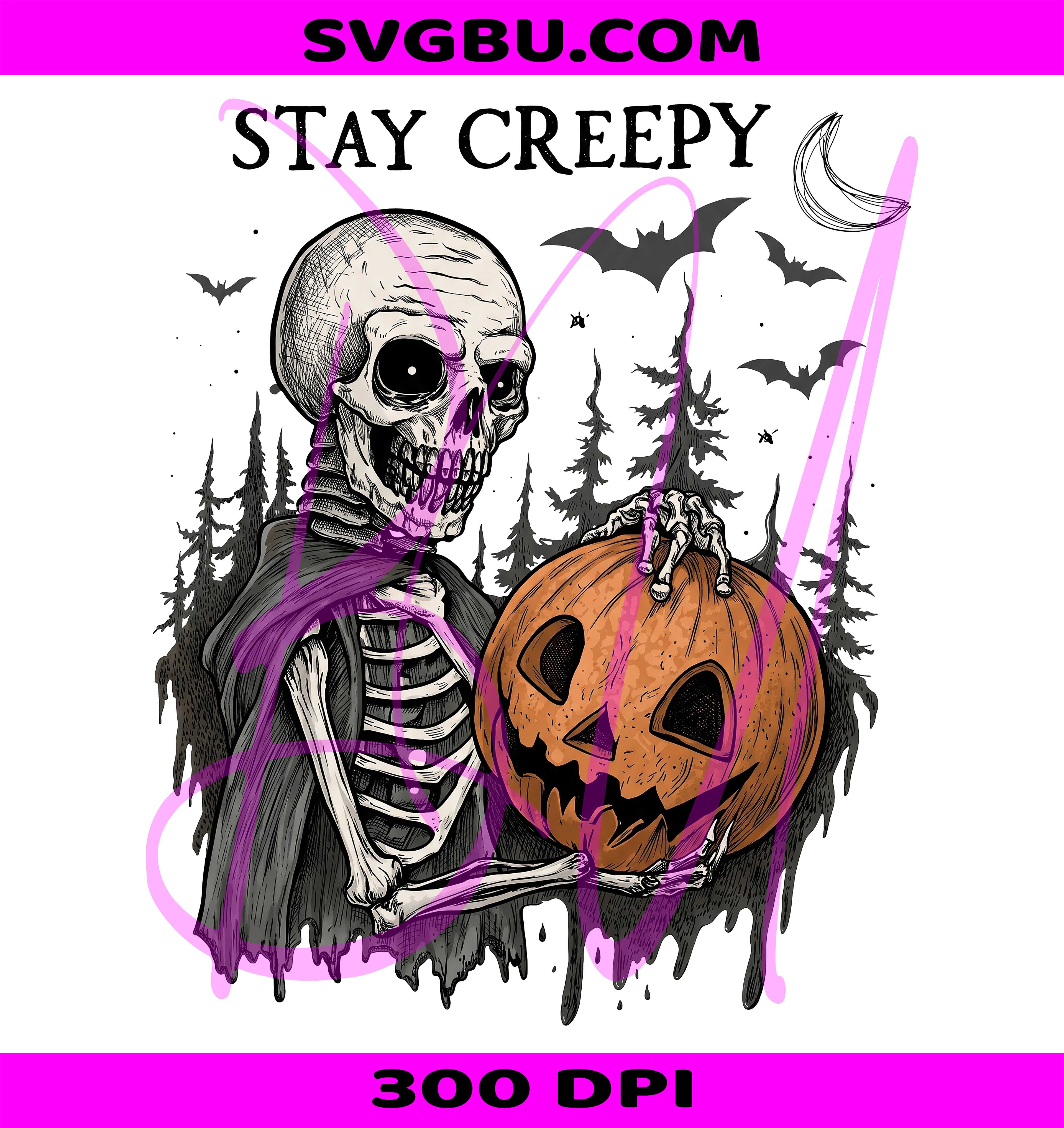 Stay Creepy PNG, Retro Skeleton Hand Heart PNG, Dripping Grunge Halloween PNG