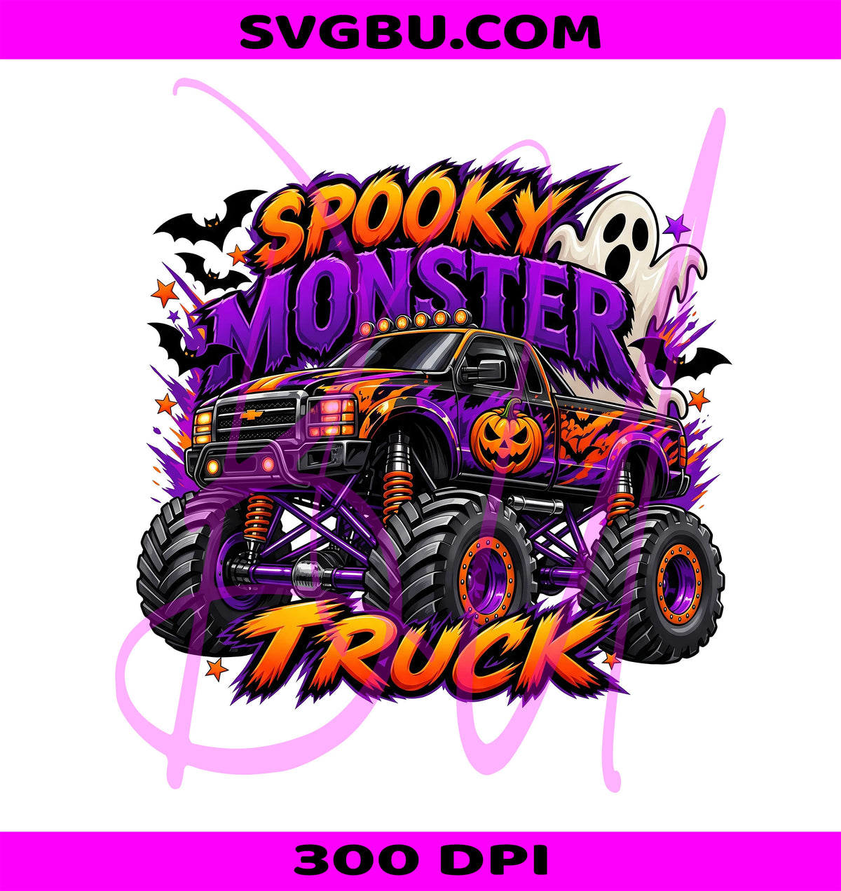 Spooky Monster Truck PNG, Halloween Truck PNG, Boys Sublimation PNG