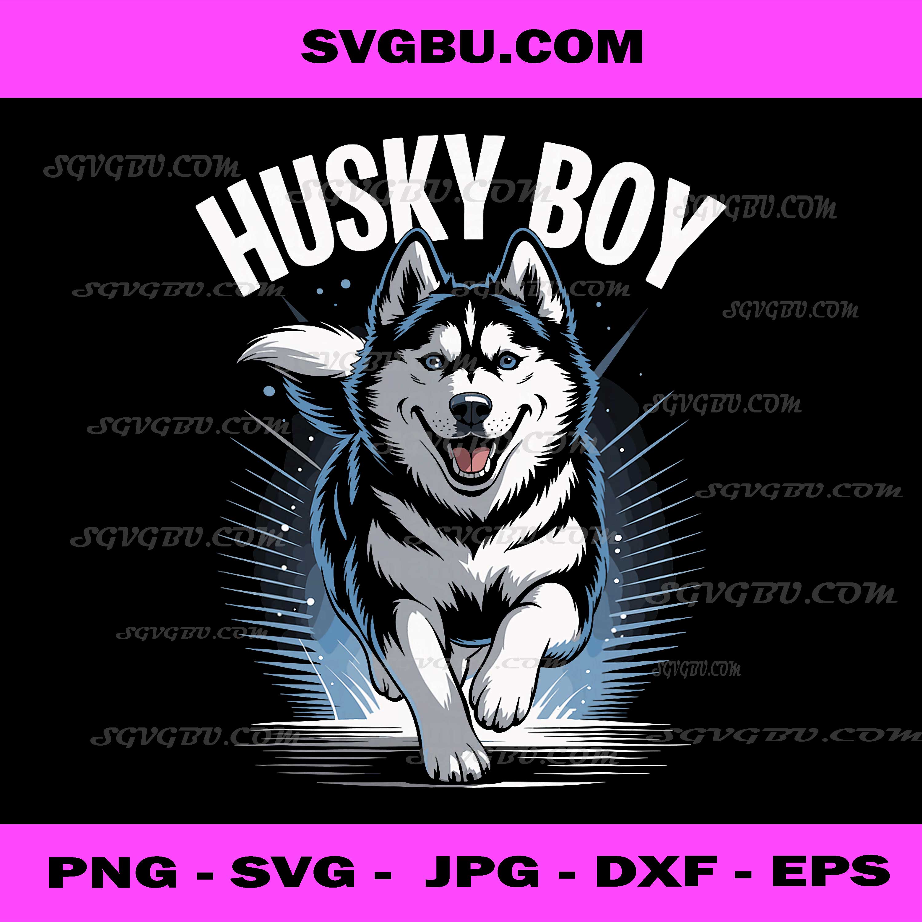 Husky Boy PNG, Siberian Husky Dog PNG, Sled Dog Illustration PNG