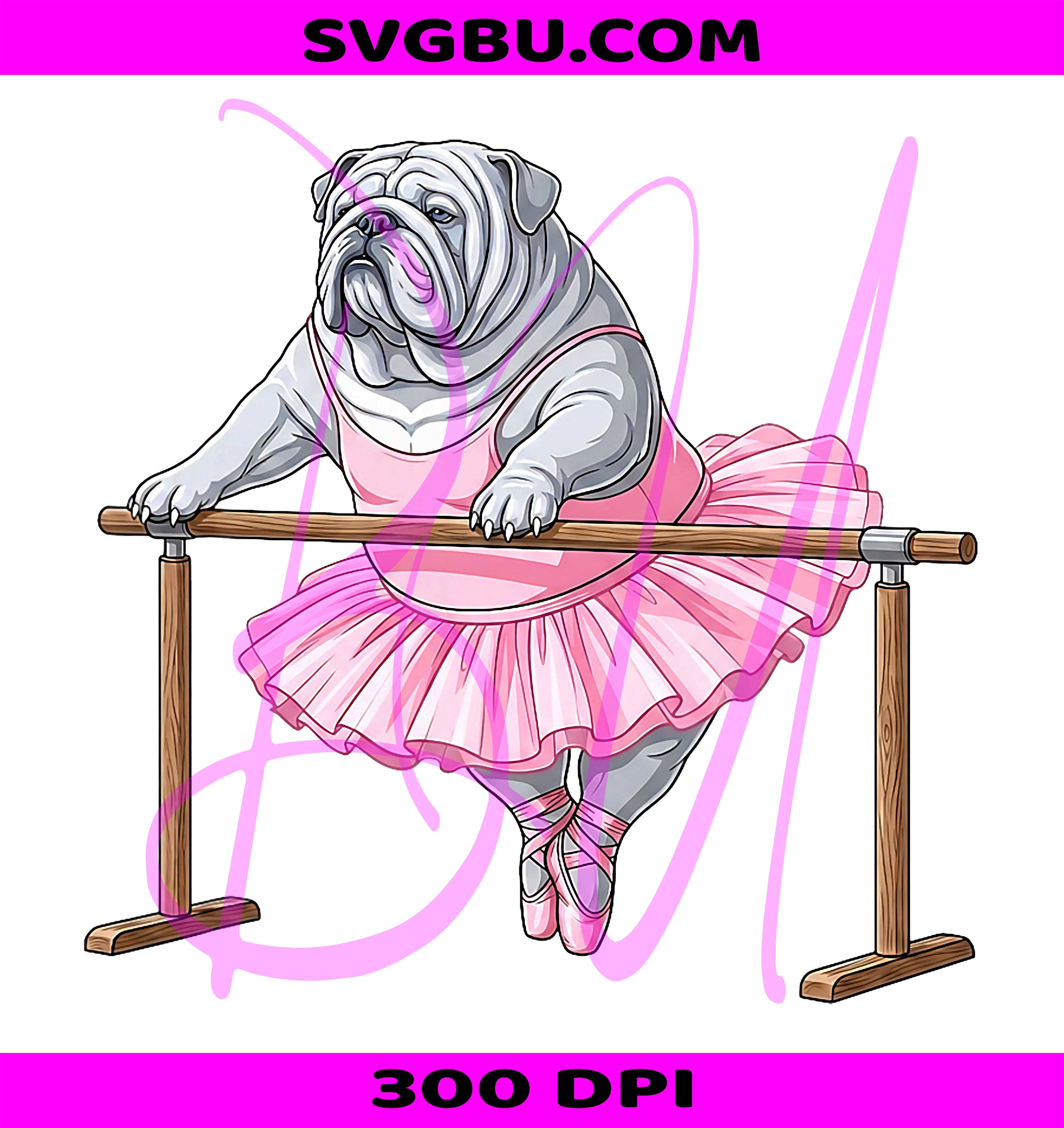 Vintage English Bulldog Ballet Dancer PNG, Dancing Dog Lovers PNG