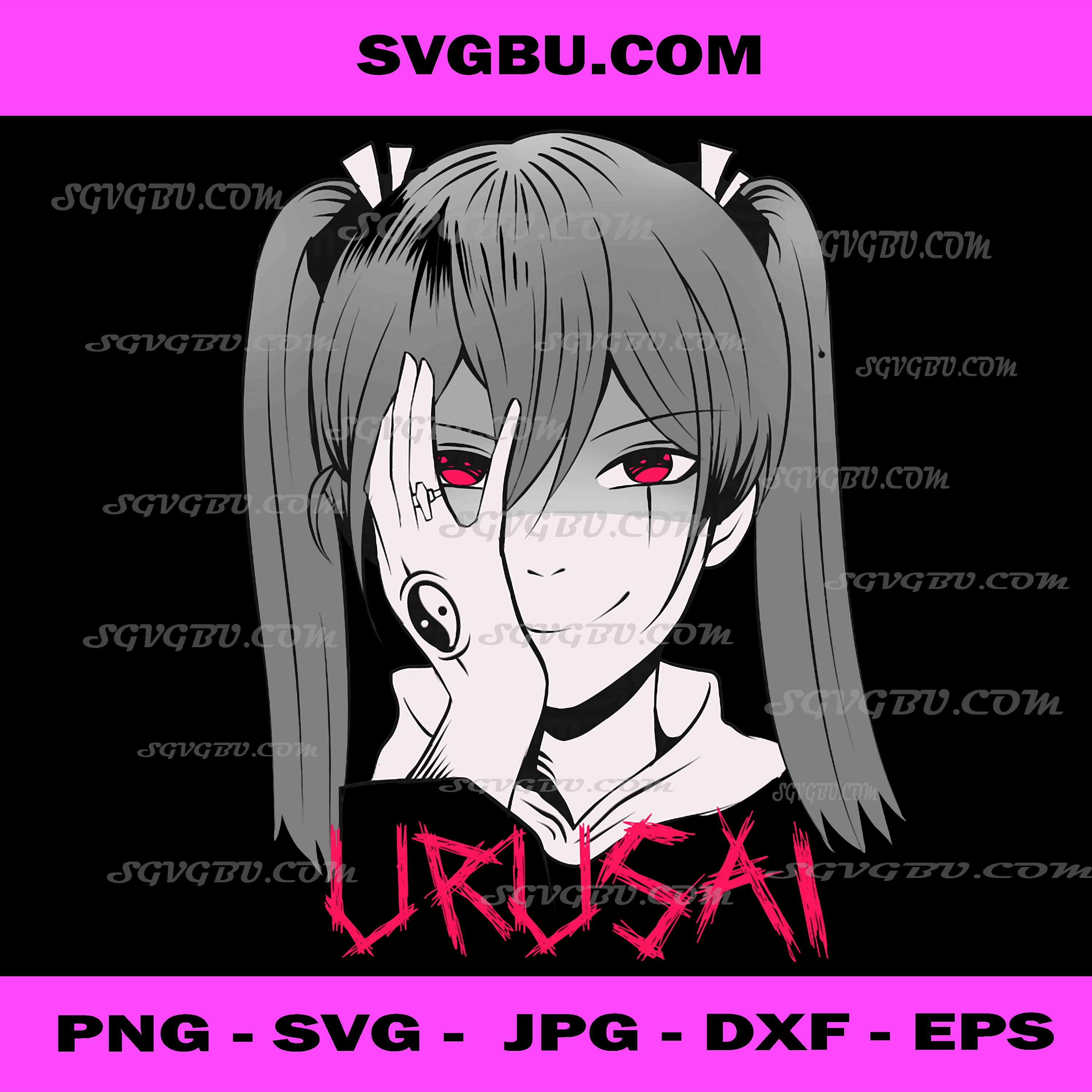 Japanese Urusai Anime Girl PNG, Japan Aesthetic Illustration