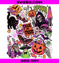 Retro Spooky Collage PNG, Trick Or Treat PNG, Vintage Halloween PNG