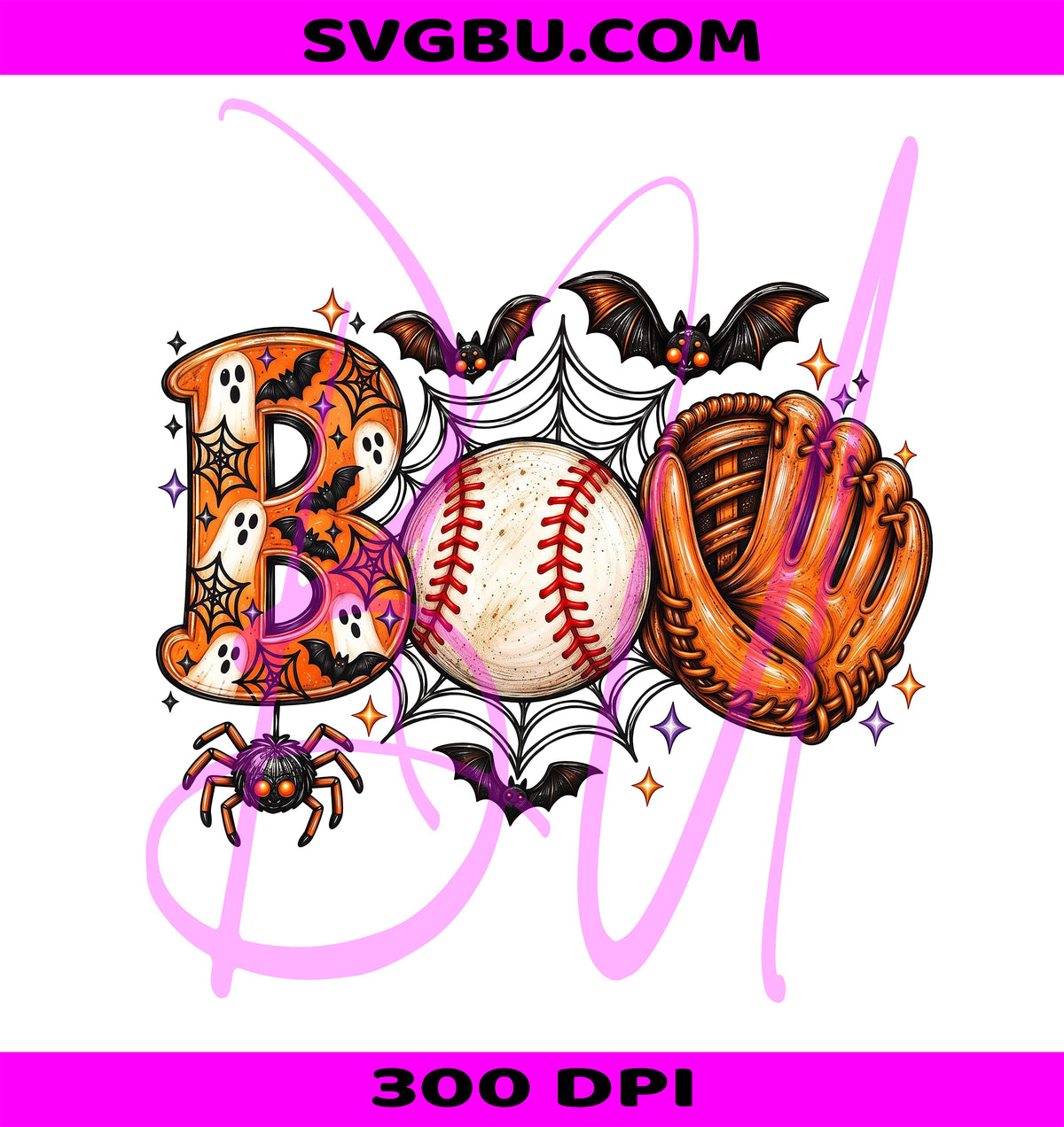 Boo Baseball PNG, Halloween Sports PNG, Spooky Baseball PNG