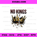 No Kings Broken Crown Vector Design PNG, Political Liberty PNG