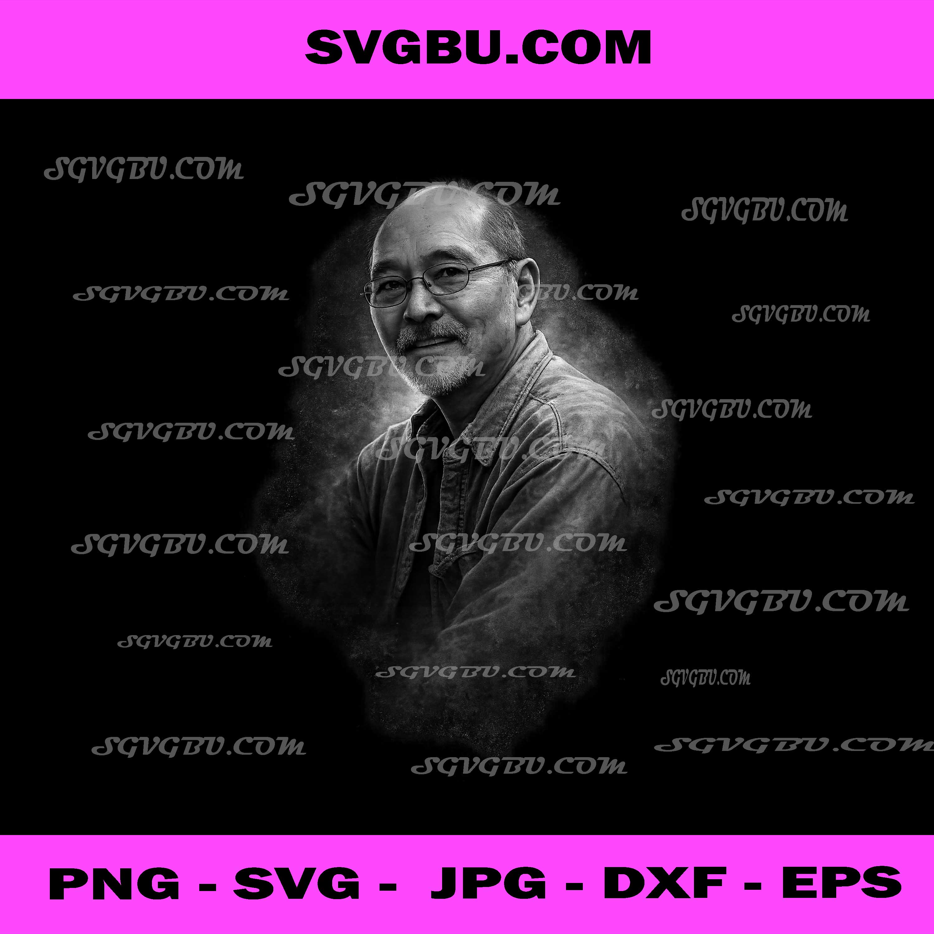 Legendary Director, Tsutomu Shibayama Artistic Portrait PNG