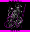 Raven Rose PNG, Gothic Valentine PNG, Dark Romance Bird PNG