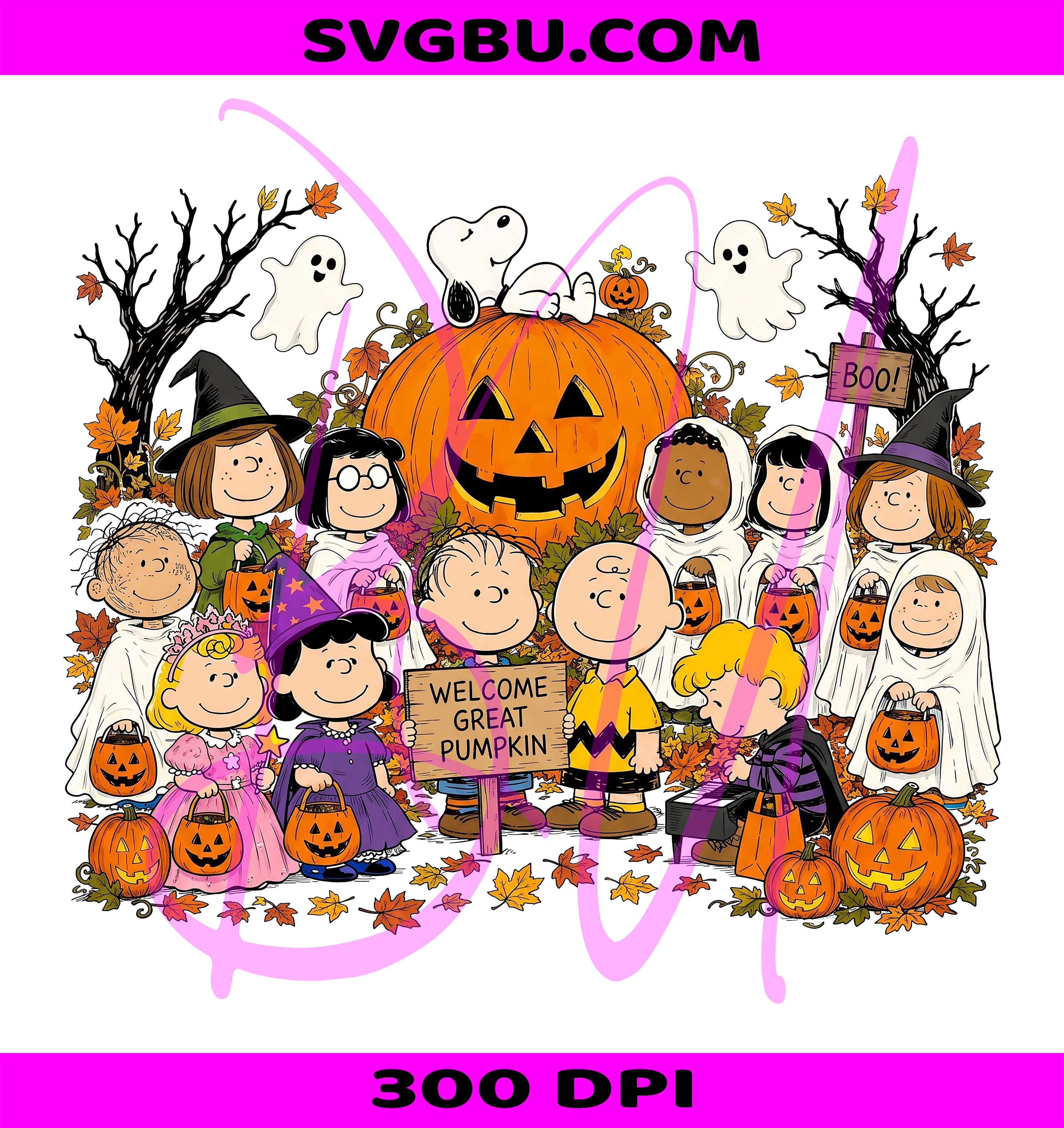 Cute Peanuts Halloween PNG, Charlie Brown Ghost PNG, Spooky Pumpkin Dog PNG