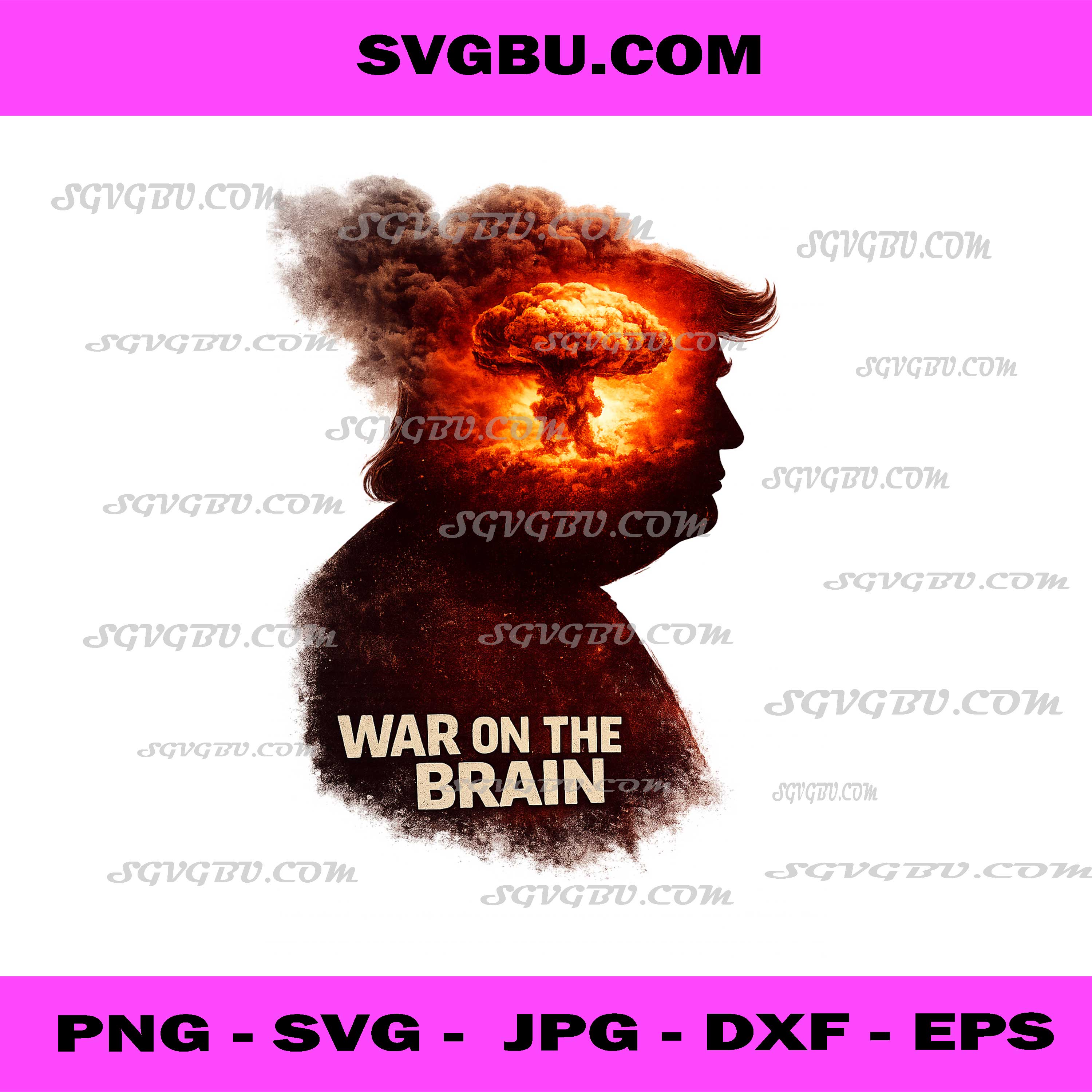 War On The Brain Political Silhouette PNG, Nuclear Mind Art PNG