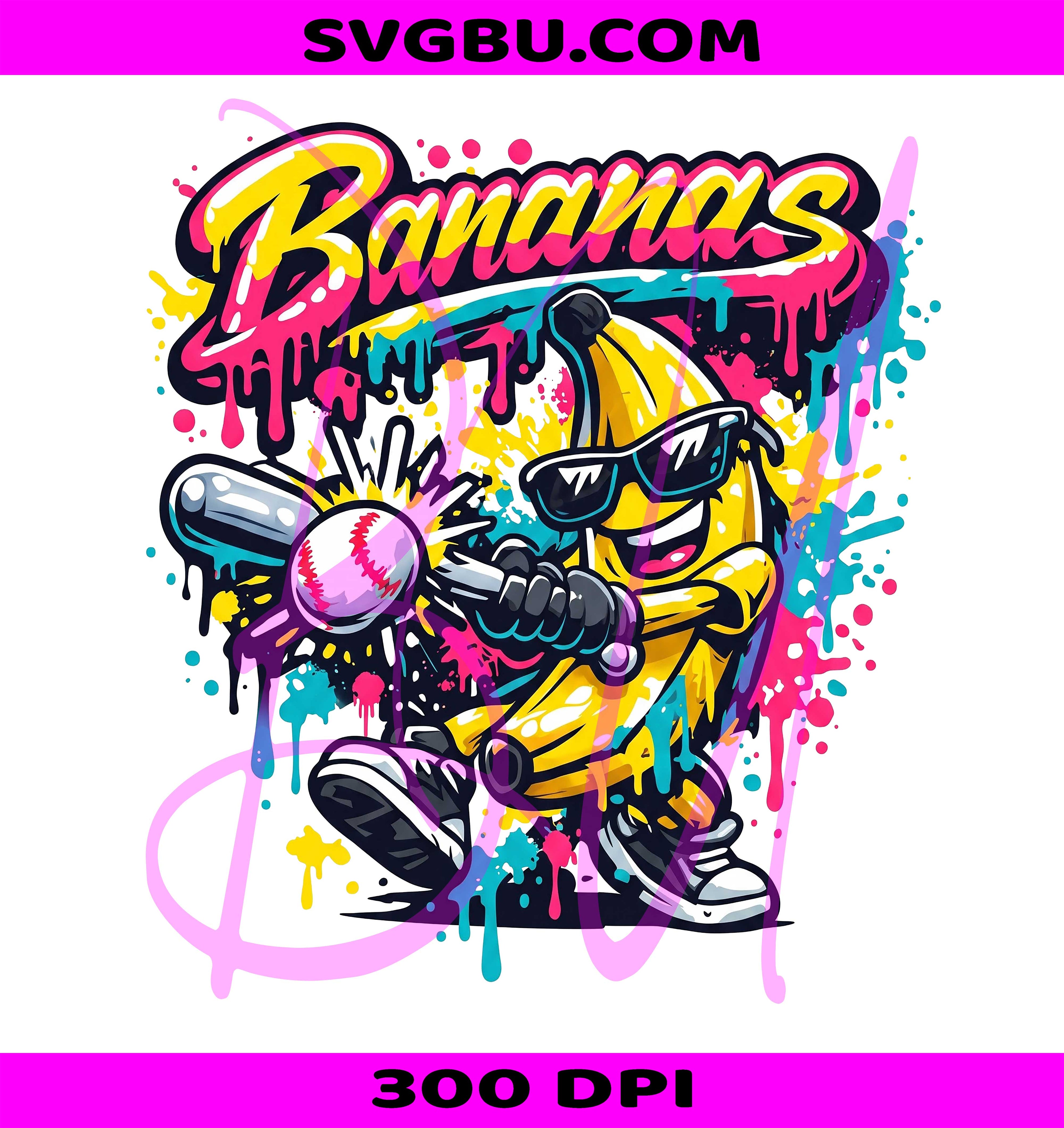 Banana Baseball PNG, Savannah Banana PNG, Funny Baseball PNG