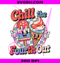 Chill the Fourth Out PNG, Retro Fourth of July PNG, Patriotic Ice Cream PNG