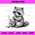 Cannabis, Weed Lover, Stoner Babe, Marijuana Racoon Bong PNG