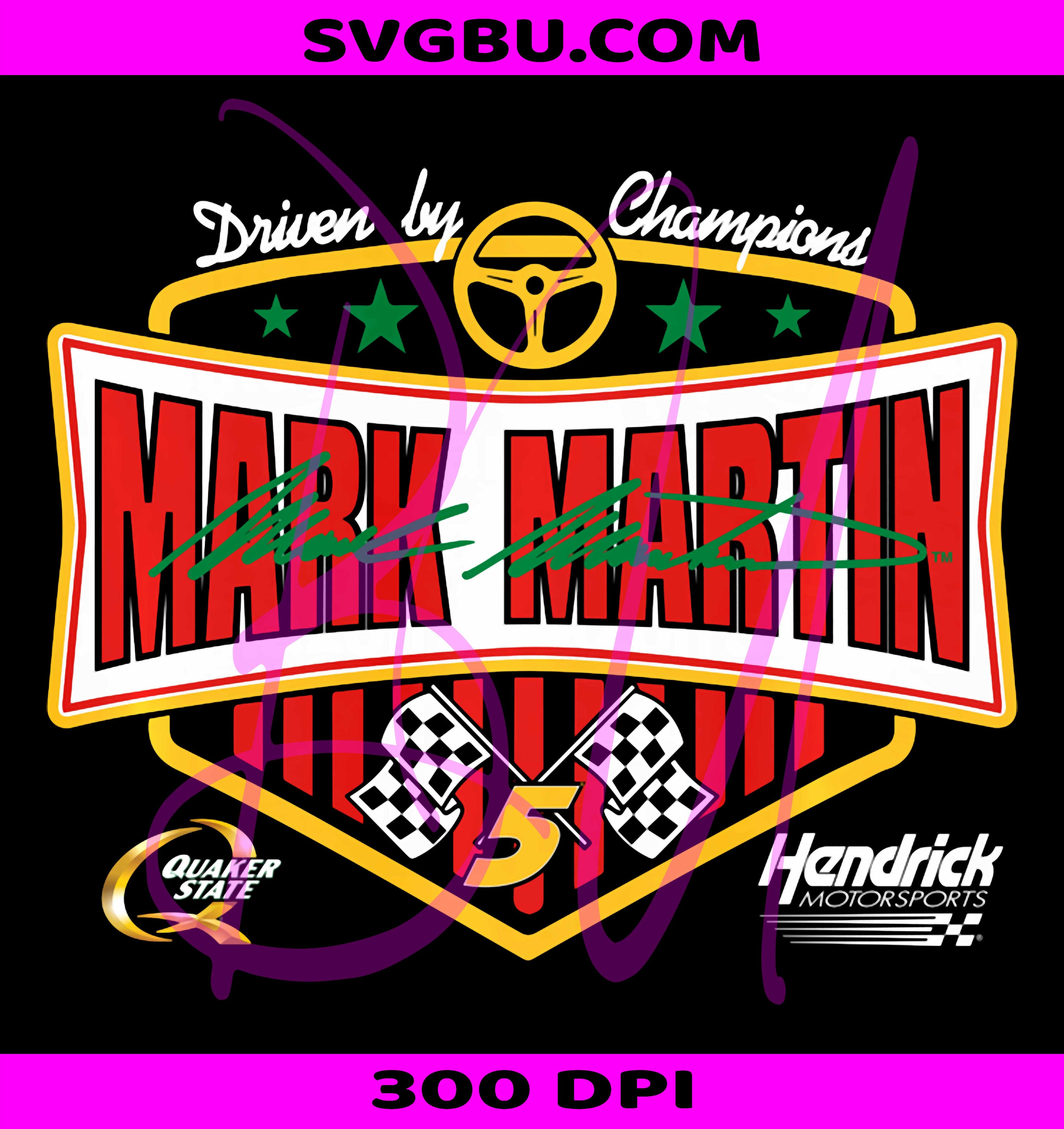 Mark Martin Hendrick Motorsports PNG, Licensed Black Performance PNG