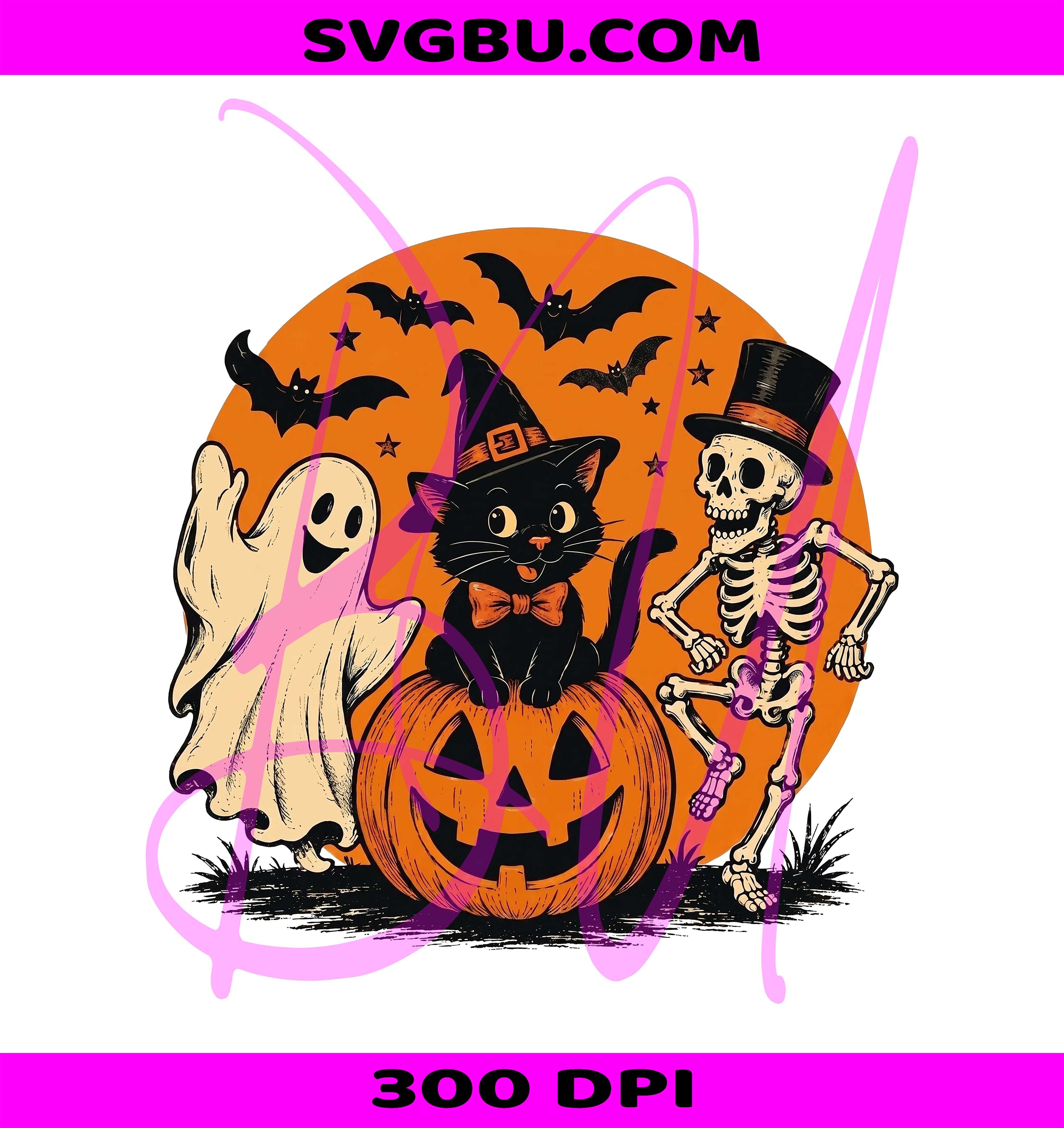 Vintage Halloween PNG, Dancing Ghost PNG, Retro Spooky PNG