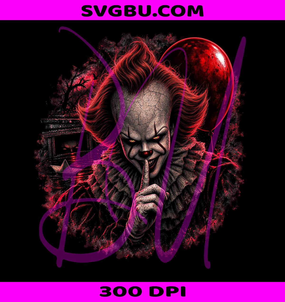 Vintage Halloween Pennywise PNG, Horror Movie Characters PNG, Scary Slasher PNG